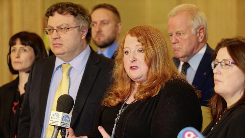 Alliance leader Naomi Long at Stormont. Picture by Mal McCann 