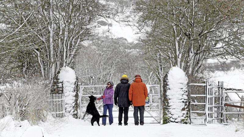 A family out for a walk on Cave Hill in Belfast last winter. Picture by Justin Kernoghan/Photopress 