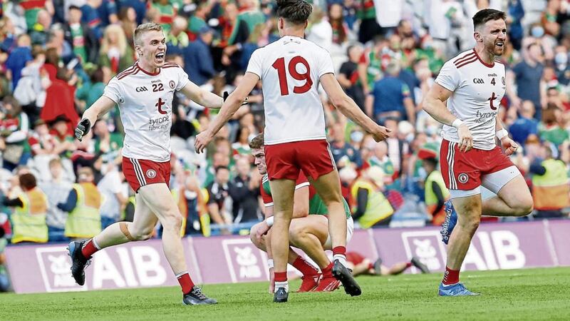 Tyrone players celebrate at the end of the GAA Football All-Ireland Senior Championship in September. Picture by Philip Walsh. 