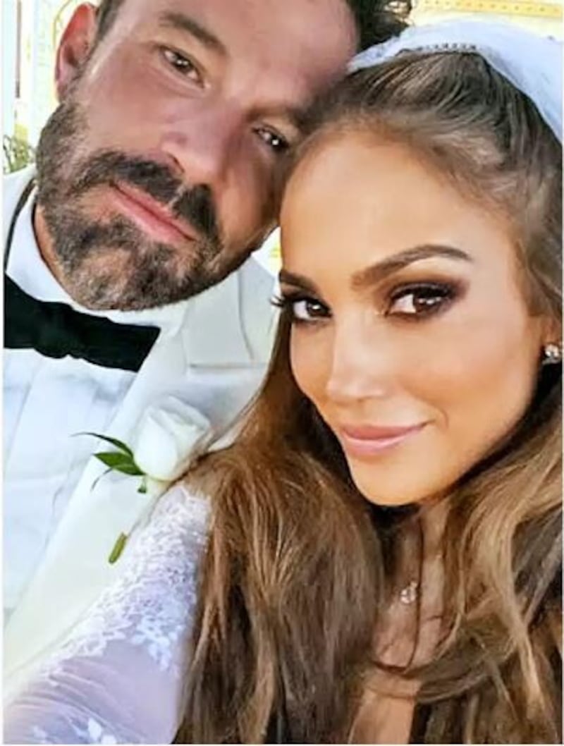 Ben Affleck and Jennifer Lopez. Picture from On The J.Lo
