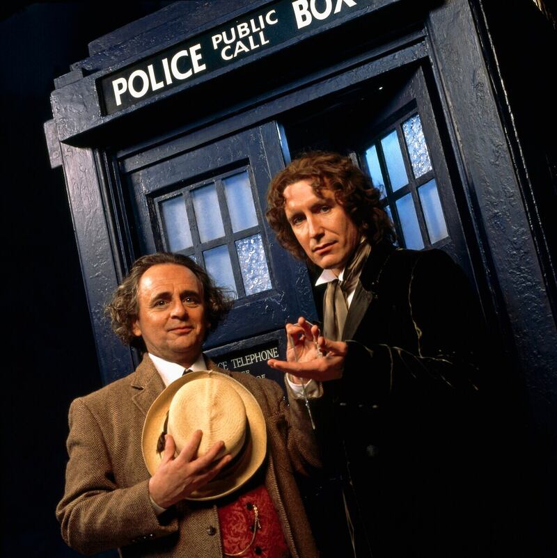 Sylvester McCoy and Paul McGann in the 1996 Doctor Who TV movie