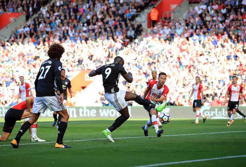 Romelu Lukaku scores against Southampton