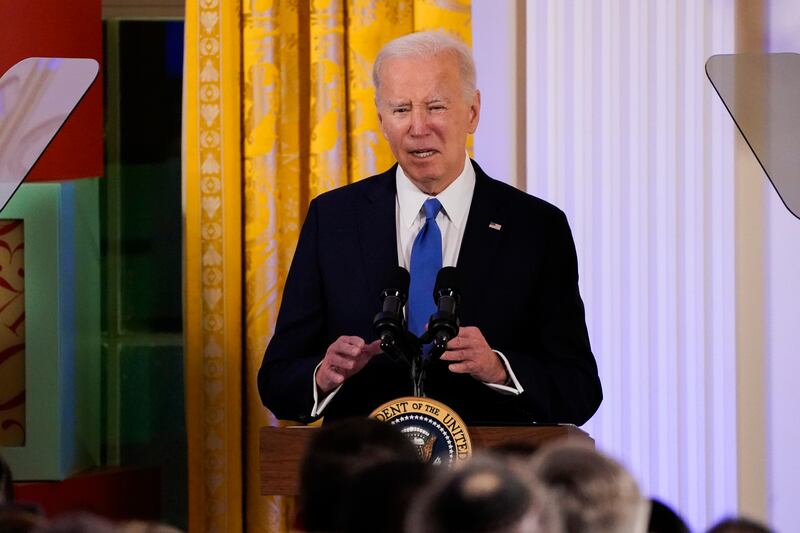 President Joe Biden made the comments during a gathering of Jewish donors (Elizabeth Frantz/Pool via AP)