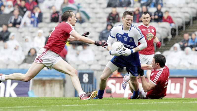 Sean Cavanagh came in for plenty of criticism in the aftermath of the cynical &#39;rugby tackle&#39; that denied Monaghan&#39;s Conor McManus a goalscoring opportunity in the 2013 All-Ireland SFC quarter-final. Picture by Philip Walsh 