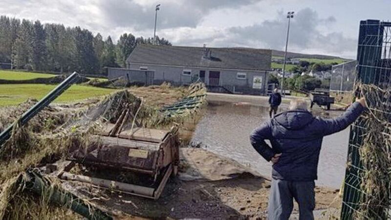 Tuesday&#39;s floods caused thousands of pounds worth of damage at the grounds of Ardstraw FC in County Tyrone.  