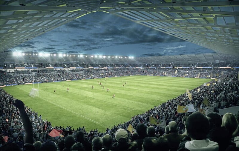 A computer-generated image of how Casement Park will look when the new stadium is built.