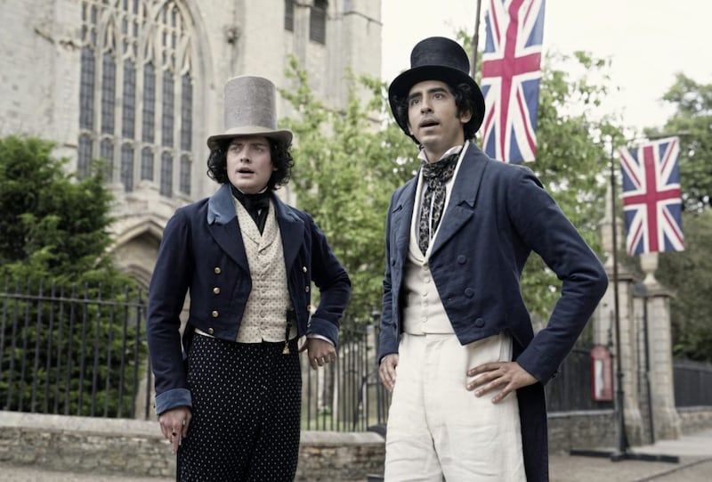 The Personal History Of David Copperfield. Pictured: Aneurin Barnard as James Steerforth and Dev Patel as David Copperfield 