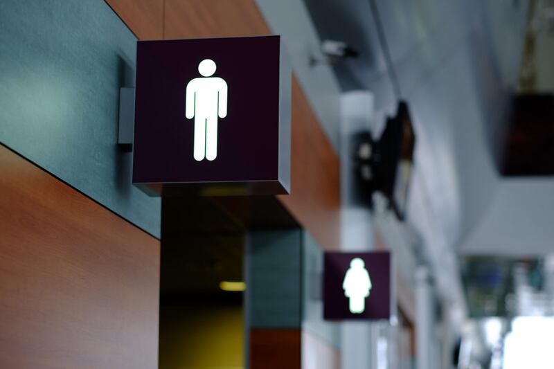Male and female public toilets.