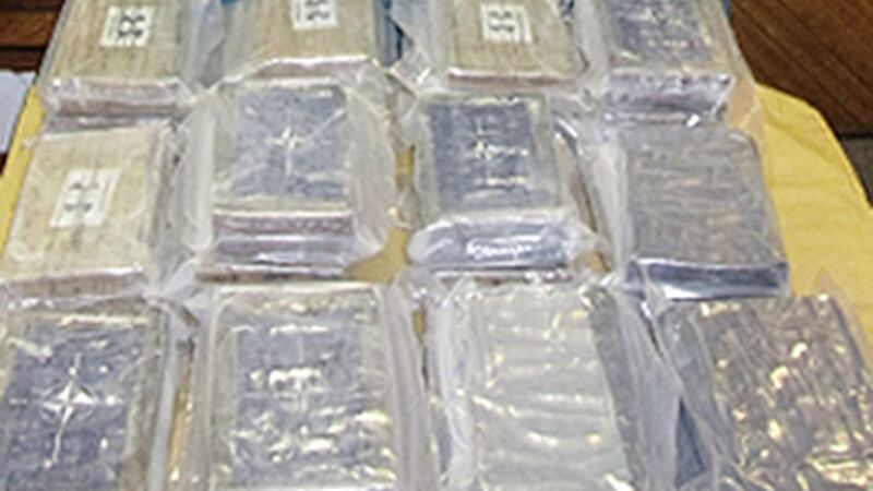 Cocaine worth more than &euro;2.5 million which has been seized by customs officers at Rosslare port Picture by Revenue Commissioners/PA 