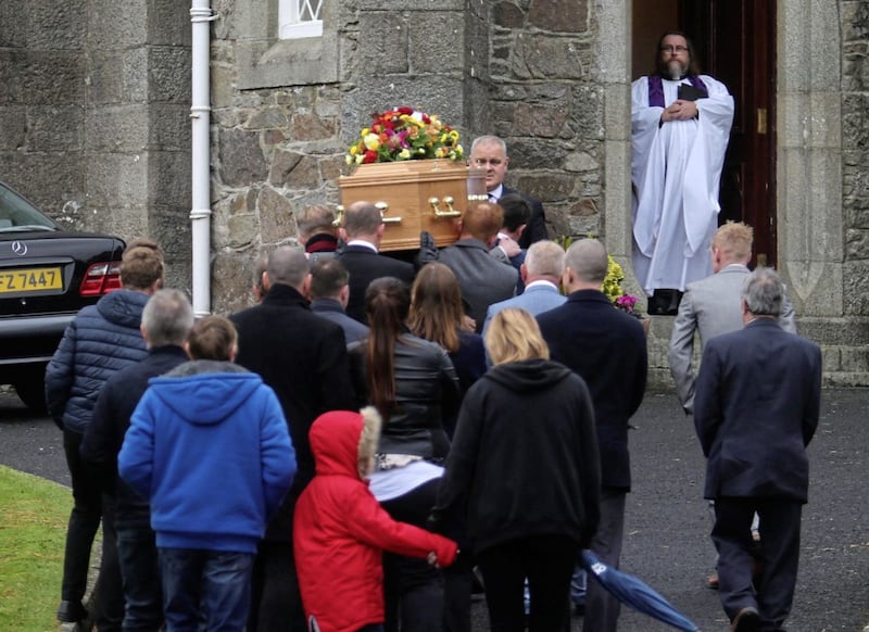 The funeral of Raymond Halliday at St Lukes Church, Mullaglass. Picture by Mal McCann 