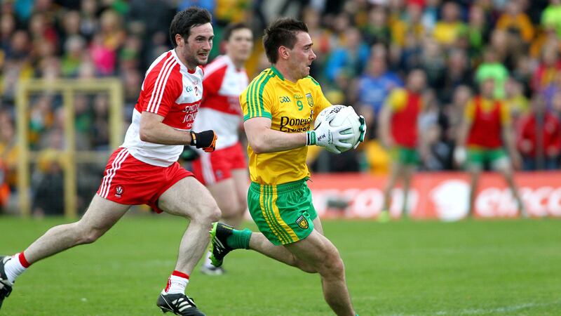 Donegal's Martin O'Reilly got the crucial goal in Saturday's Ulster SFC semi-final against Derry<br />Picture: S&eacute;amus Loughran&nbsp;