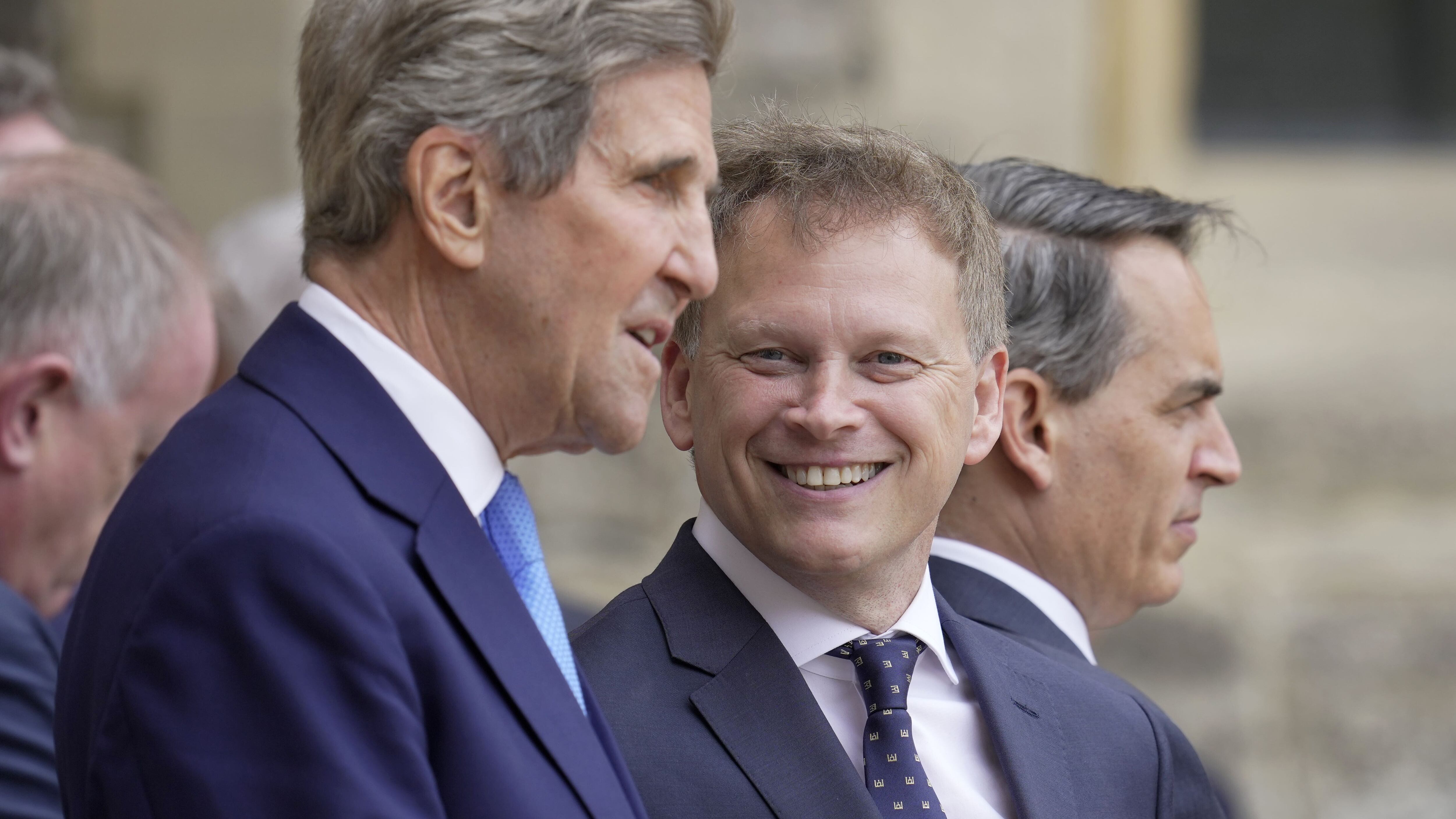 Secretary of State for Energy Security and Net Zero Grant Shapps (left) with United States Special Presidential Envoy for Climate John Kerry (Kin Cheung/PA)
