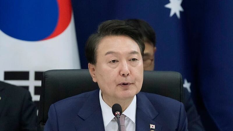 South Korean President Yoon Suk Yeol has departed from predecessor Moon Jae-in’s dovish policies and taken a harder stance on the North (Ahn Young-joon/AP)