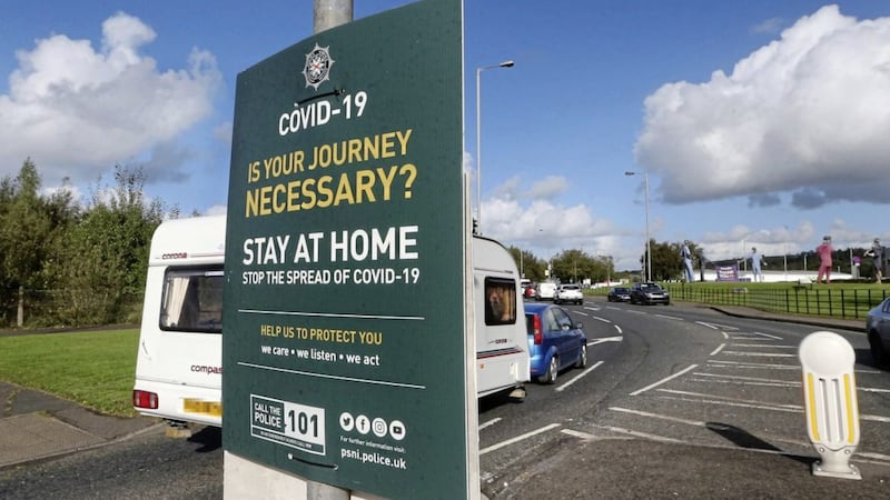 A caravan at the Strabane-Lifford border. Border crossings surged in May following the lifting of the &#39;stay at home&#39; message and the reopening of caravan sites in April. Picture by Margaret McLaughlin 