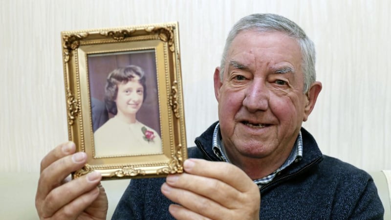 Maurice McHugh at his home in Dublin holds up a picture of his only child, Caroline, who died in the Stardust nightclub fire in 1981. Picture by Niall Carson, Press Association 