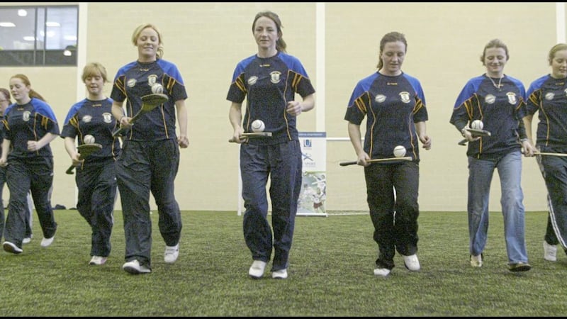 New Allstar Jane Adams training with her Rossa team-mates ahead of their All-Ireland Club Camogie final 