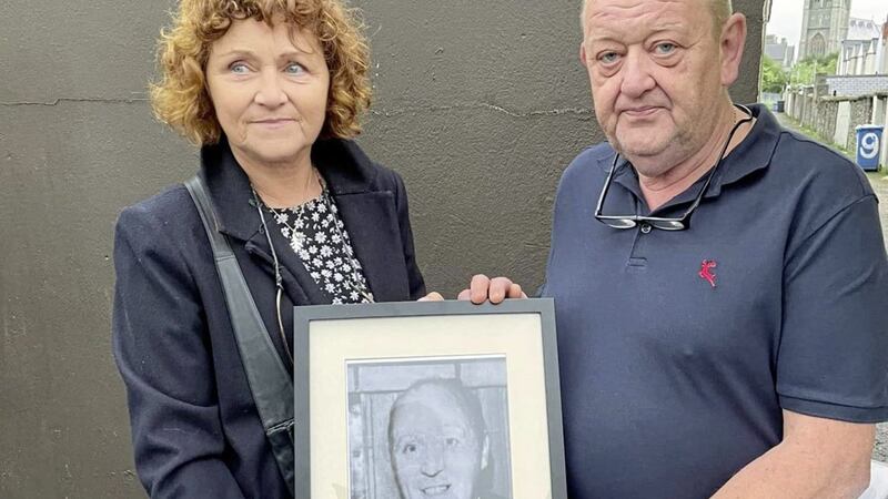 Marjorie Roddy and her brother, Billy McGreanery led a vigil on Wednesday night marking the 50th anniversary of their uncle&#39;s killing by a British army sniper. Picture by Pat Finucane Centre 