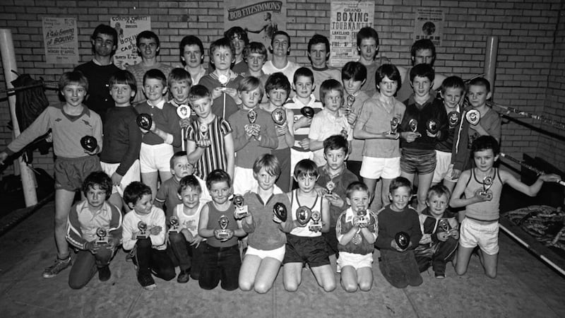 Boxing section of Corpus Christi Youth Club, Ballymurphy in 1981. Picture courtesy of Andersonstown News 
