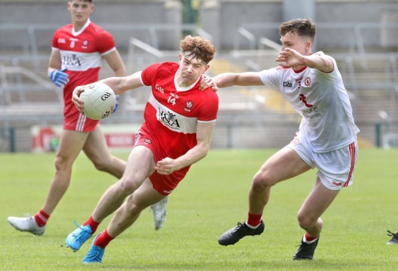Derry's Lachlan Murray was well shackled by Cavan on Friday night&nbsp;&nbsp;