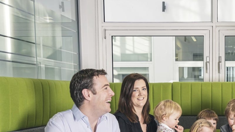ALG partner Gregory Martin and associates Sarah Dugdale and John Tougher with their children 