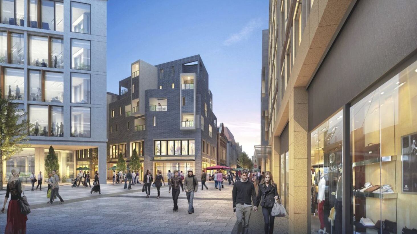 Plans for a £400 million urban regeneration project in the heart of Belfast were approved by councillors on Thursday evening. An image of what the newly re-developed North Street will look like