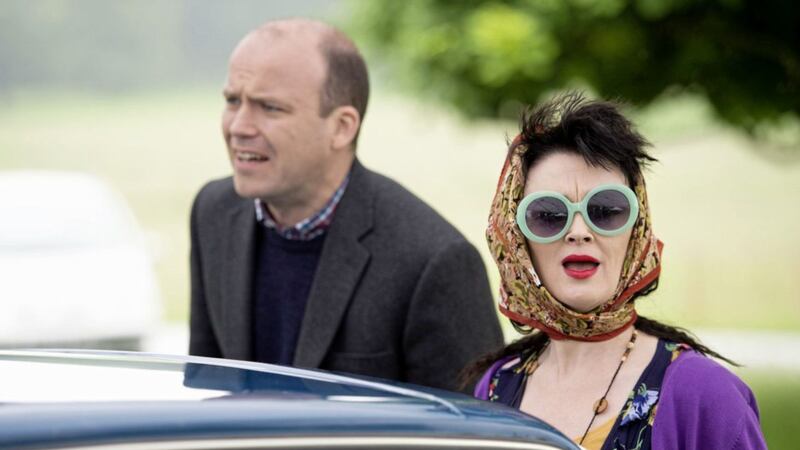 Rory Kinnear as Michael and Derry actress and singer Bronagh Gallagher as Birdie in a scene from Count Arthur Strong 