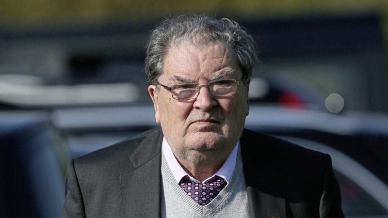 Former SDLP leader John Hume pictured at the funeral of playwright Brian Friel at Glenties Cemetery in Co Donegal in 2015. Picture by Niall Carson, PA Wire 