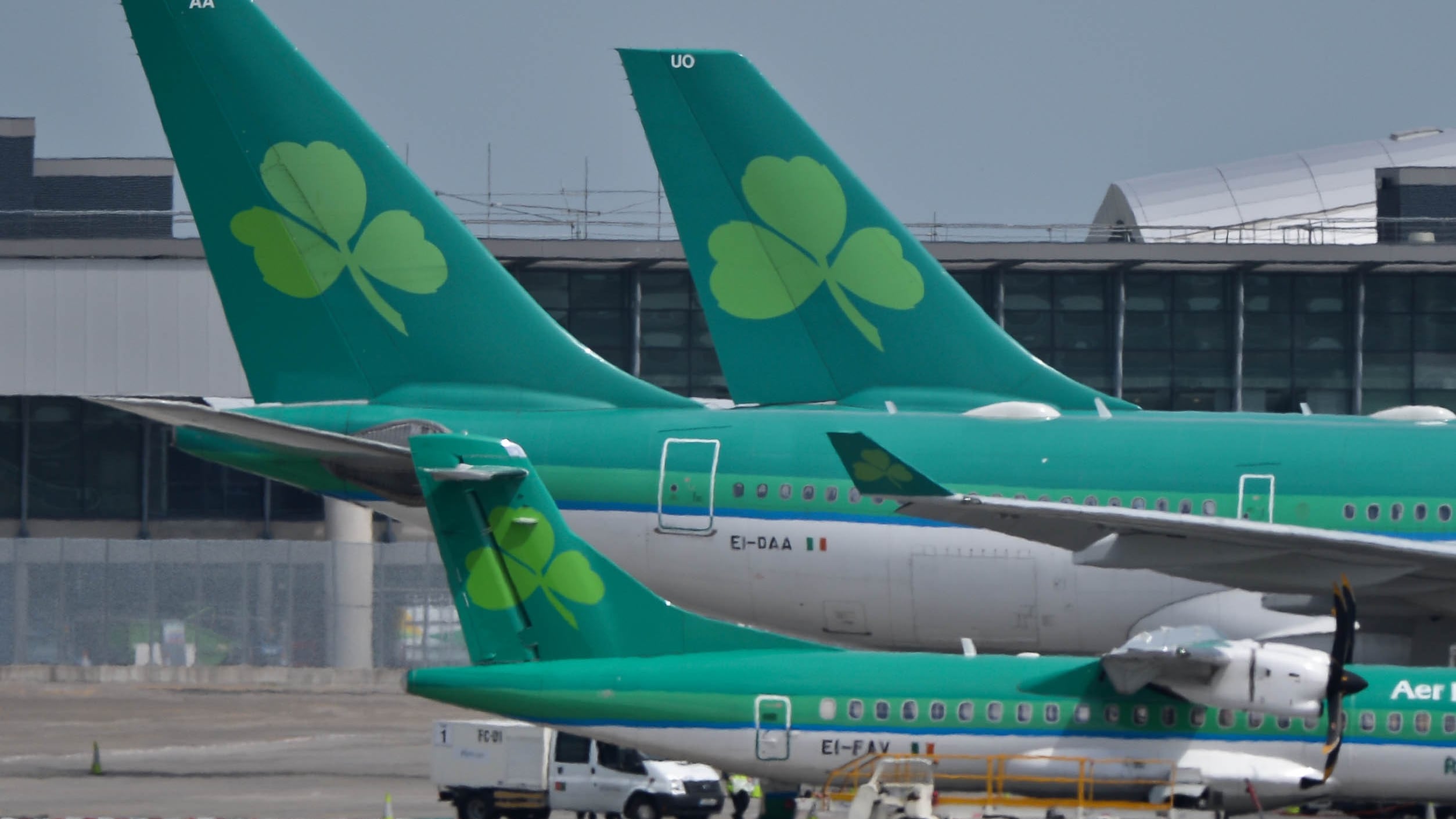 Aer Lingus planes at Dublin Airport as more flights were cancelled