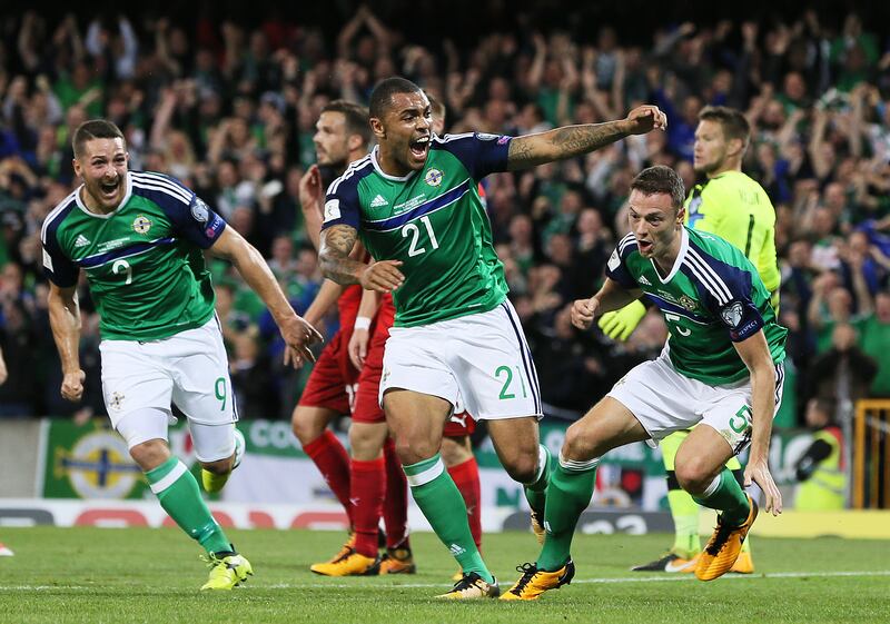 Northern Ireland celebrate a goal during World Cup qualifying