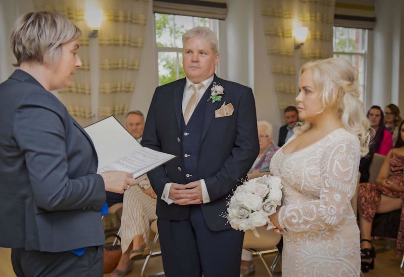 Niall and Donna on their wedding day