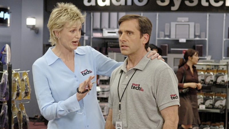 Jane Lynch and Steve Carell in The 40-Year-Old Virgin 