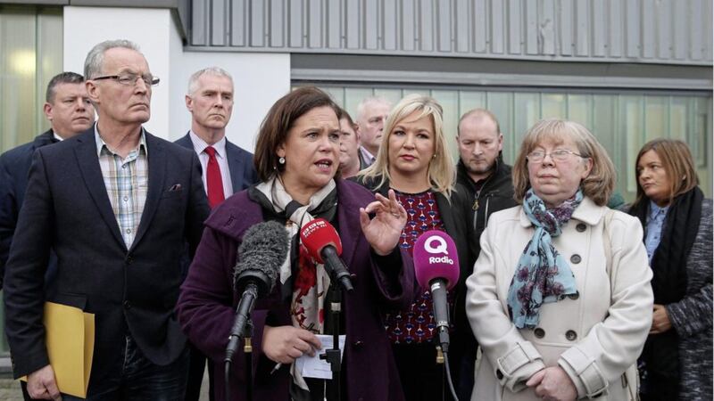 Sinn F&eacute;in president Mary Lou McDonald speaking in south Belfast on Monday. Picture by Hugh Russell 