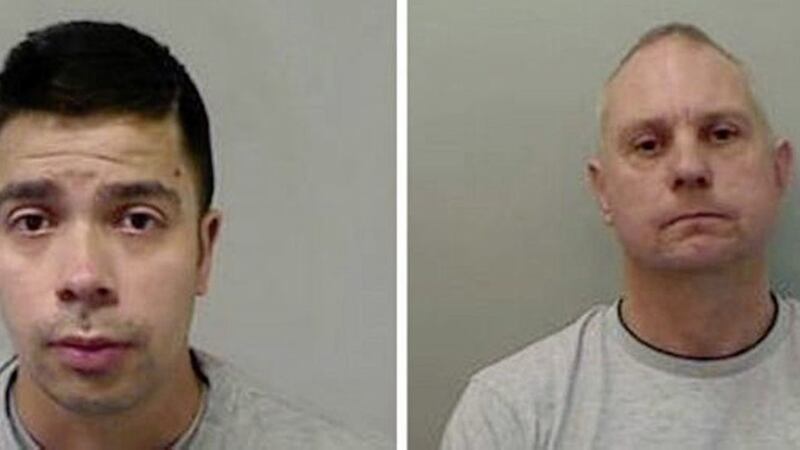 Alexis Guesto (left) and James White were the subject of a police manhunt when they were attacked in Mullaghbawn 