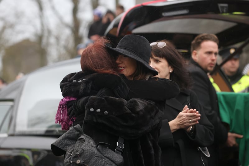 Victoria Mary Clarke, wife of Shane MacGowan, arrives for his funeral (Niall Carson/PA)