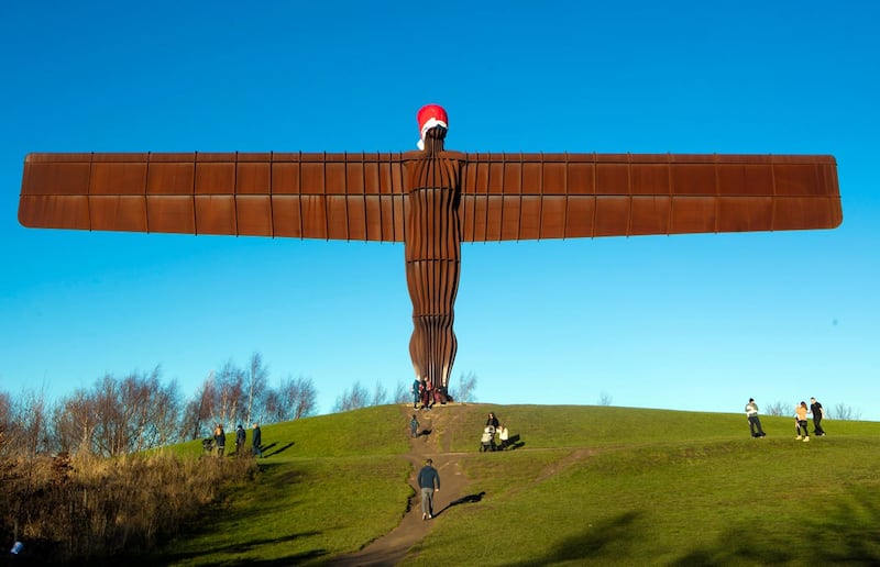 Santa hat of the Angel of the North