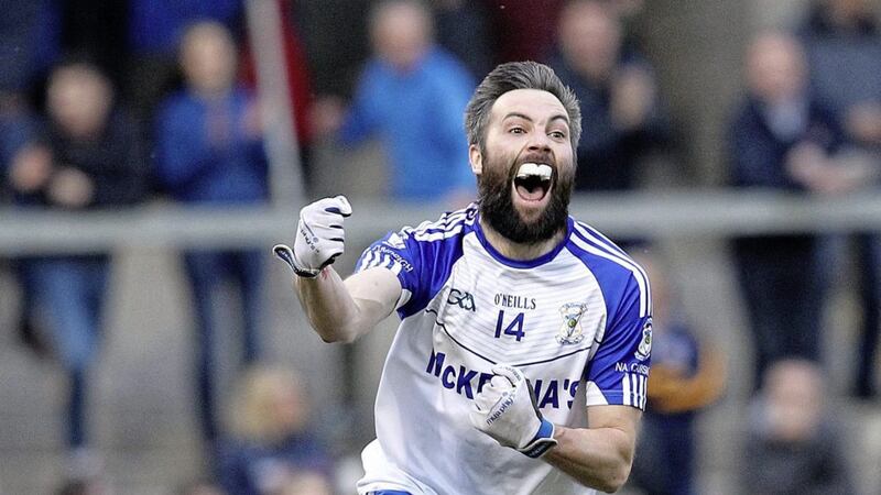Armagh Harps Ultan Lennon celebrates after the Maghery game 