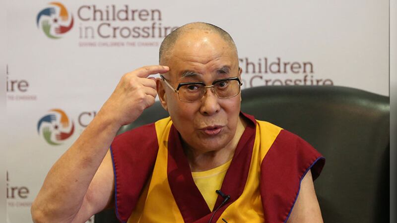 The Dalai Lama speaking at the City Hotel in Derry. Picture by&nbsp;Niall Carson, PA Wire