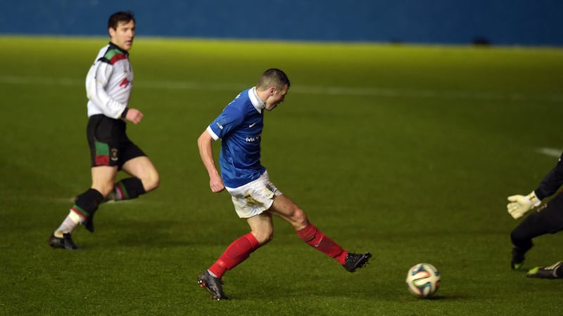 Ivan Sproule scored twice for Linfield against Glebe Rangers on Tuesday night &nbsp;