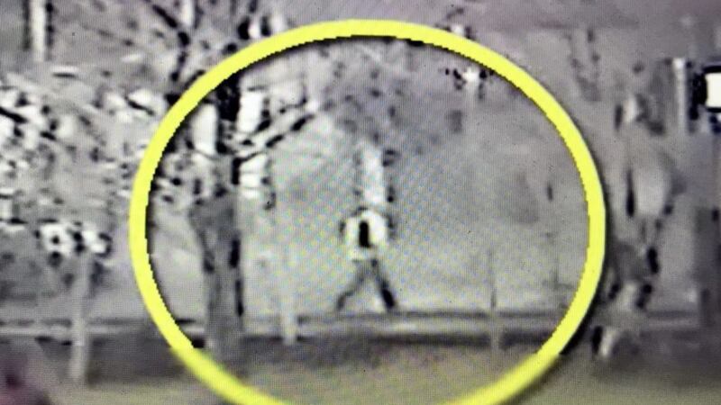 CCTV footage of the lone gunman who murdered Jim Donegan in west Belfast. 