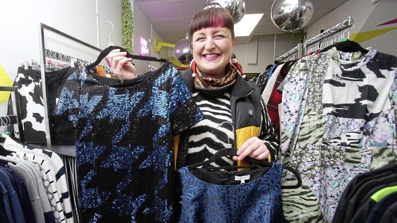 Becky Bellamy at Another World Swap Shop in Winetavern Street, Belfast. Picture Mal McCann. 