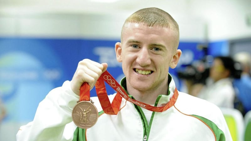 Boxer Paddy Barnes with his bronze medal he won at the 2008 Beijing Olympic games 