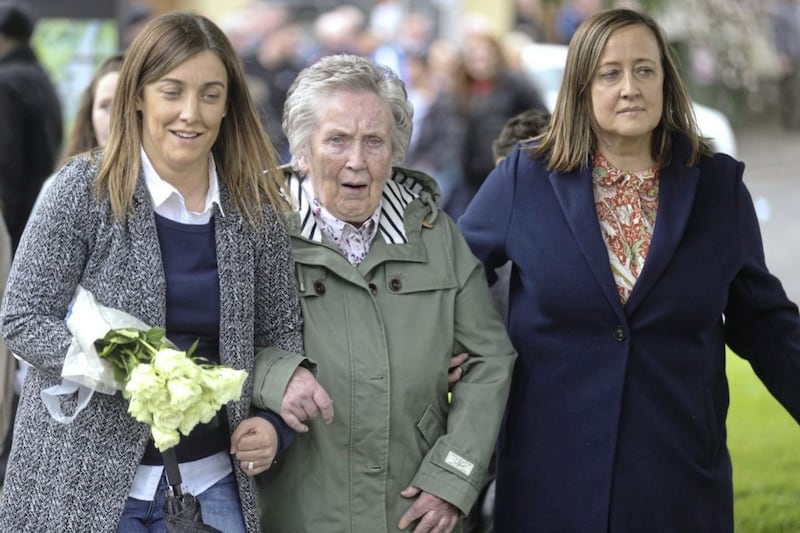 Bridie Brown and family on the 25th anniversary of Sean Brown murder.Picture by Hugh Russell. 