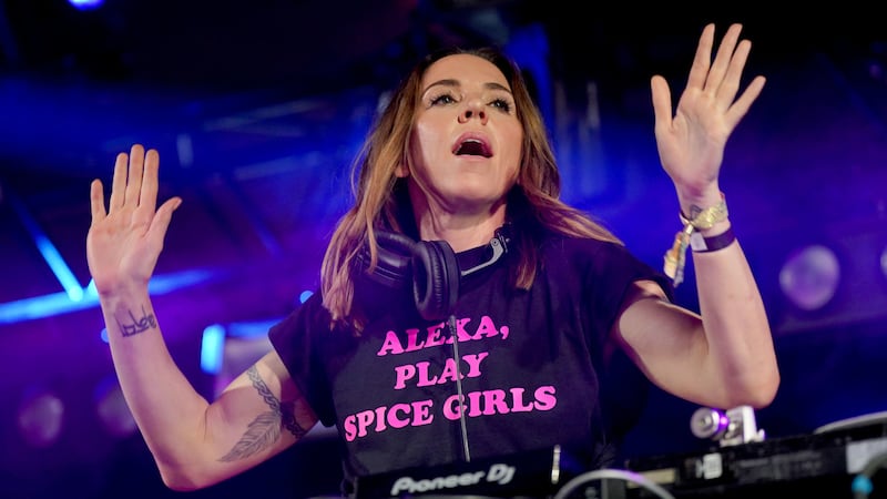 The singer played a DJ set at Williams Green stage on Thursday evening at Glastonbury.