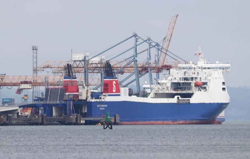 A Stena Line ferry in Belfast Port. Picture by Niall Carson/PA Wire