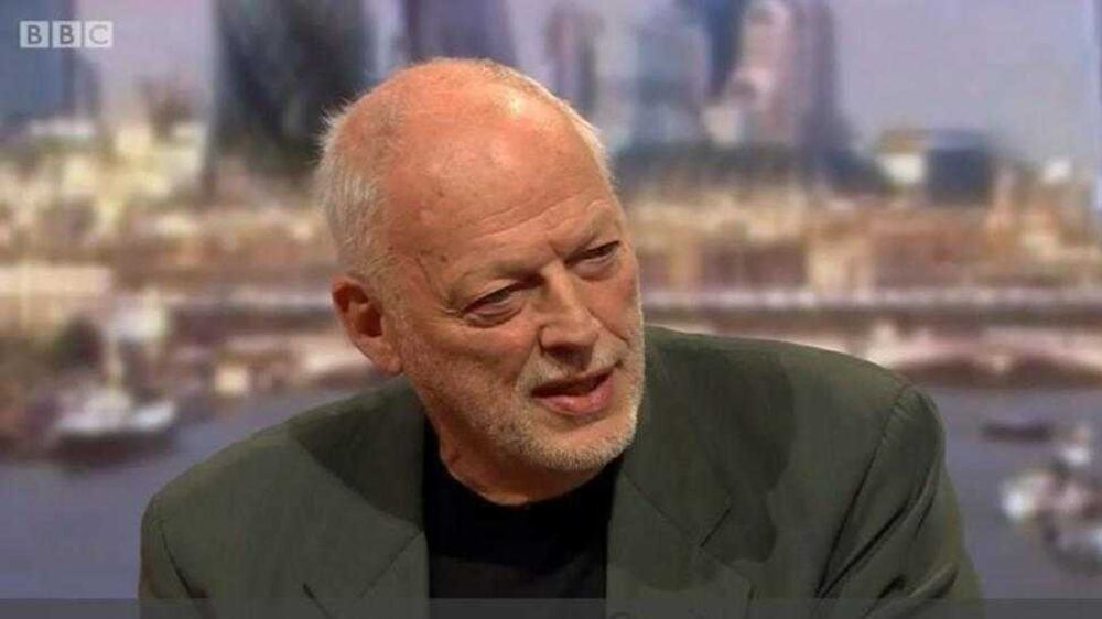 David Gilmour speaking to TV presenter Andrew Marr yesterday 