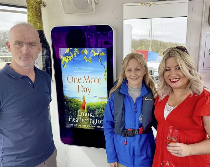 Gary and Anne-Marie of Lough Neagh&#39;s Stories hosted Emma&#39;s book launch aboard their boat. 