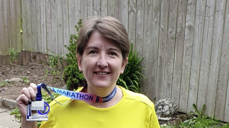 Sandra Deane in Belfast was among the thousands who took part in the Belfast City Virtual Marathon, which raised &pound;40,000 for its official charity Cancer Focus NI 