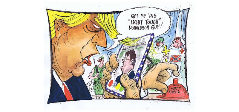 August 15 2017: &quot;Light touch&quot; for May and Donaldson appears to mean avoid the issue and do nothing. Trump's touch, whether for Charlottesville or North Korea continues to be anything but light &nbsp;