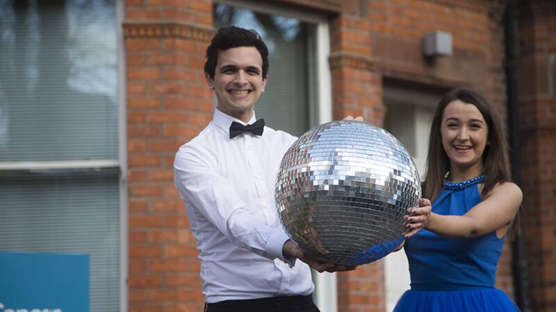 Mairead Stewart and Ollie Govett, from Cancer Focus NI, give it a twirl to encourage men to sign up for the charity&rsquo;s Strictly Come Dancing fundraiser&nbsp;