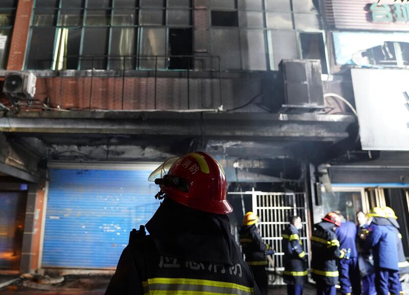 At least 39 people died and nine others were injured in the blaze (Zhou Mi, Xinhua via AP)